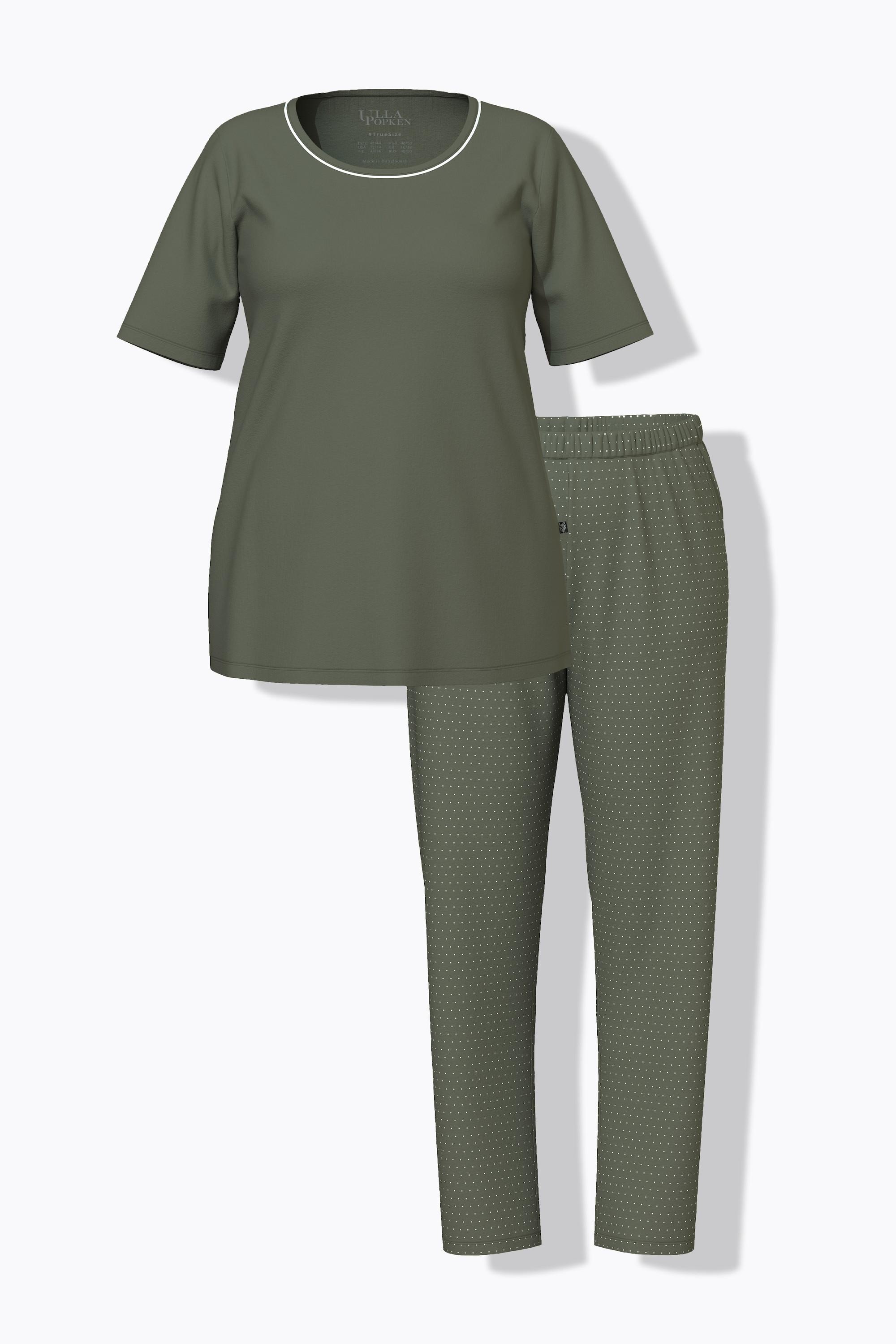 Ulla Popken Pigiama a pois girocollo maniche corte  