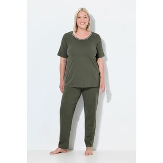 Ulla Popken Pigiama a pois girocollo maniche corte  