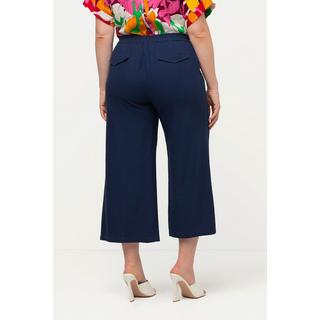 Ulla Popken  Pantaloni a 7/8 in lino misto con cintura elastica e taglio della gamba ampio 