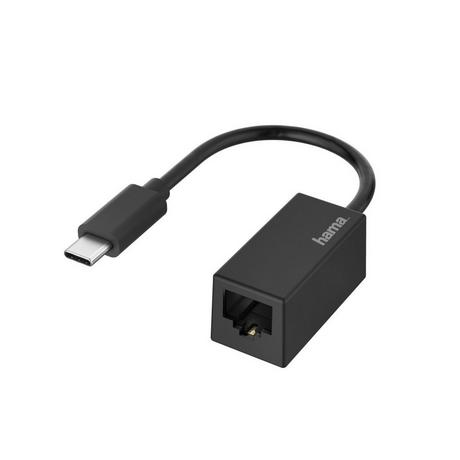 hama  Hama 00200322 Kabeladapter USB Type-C RJ-45 Schwarz 