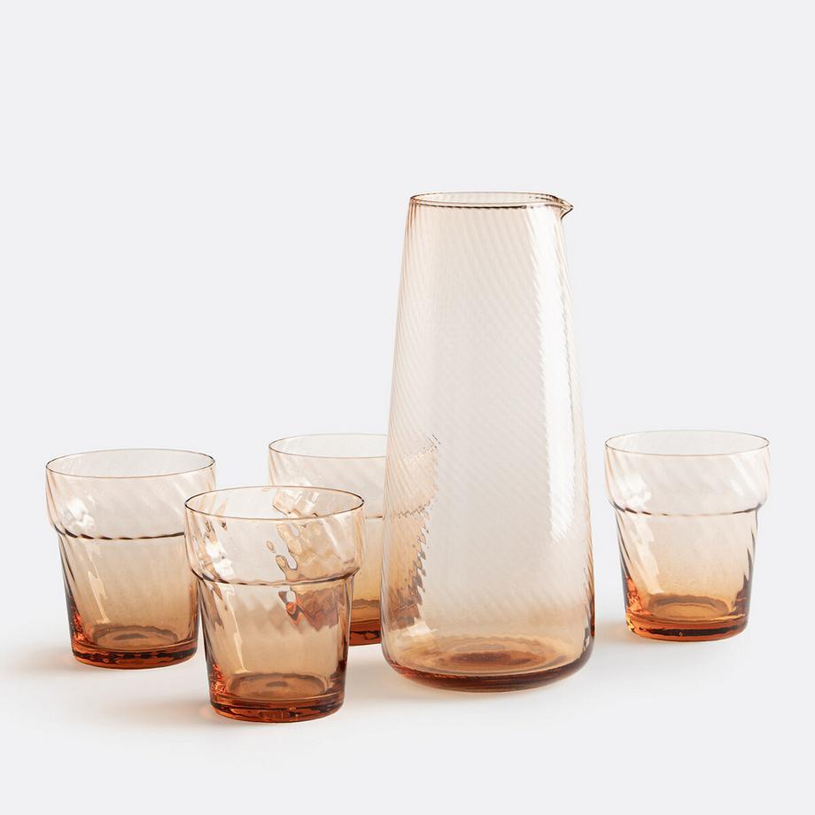 La Redoute Intérieurs Lot de 4 verres à eau colorés torsadés  