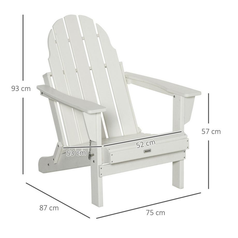 Northio Adirondack Gartenstuhl Faltbar Gartensessel Balkonstuhl Gartenmöbel Weiß 75X87X93Cm  