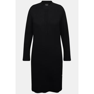 Ulla Popken Robe en maille Rayures côtelées Col montant Manches longues  