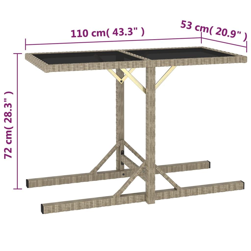 VidaXL Table d'extérieur rotin synthétique  