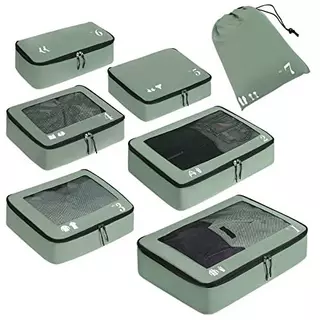 Set organisateur de valise 8 pièces, Cubes d'emballage Compression pour sac  à dos et