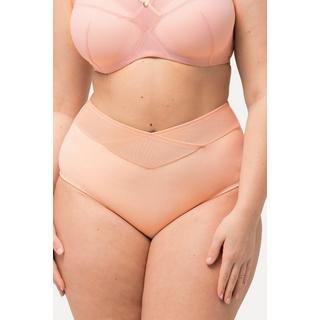 Ulla Popken  Culotte maxi sculptante taille haute, large taille en mesh et effet cache-cœur 