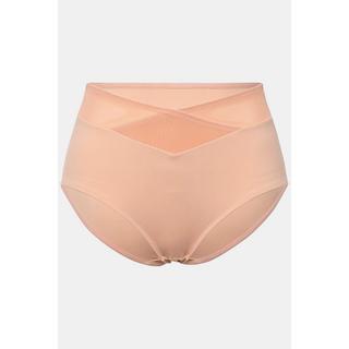 Ulla Popken  Culotte maxi sculptante taille haute, large taille en mesh et effet cache-cœur 