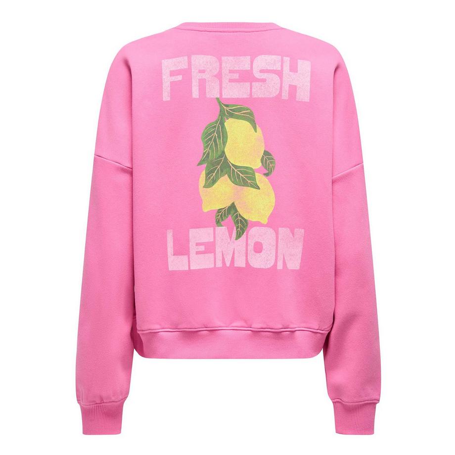 ONLY Liny O-Neck Print Sweat-shirt Coupe Ample  