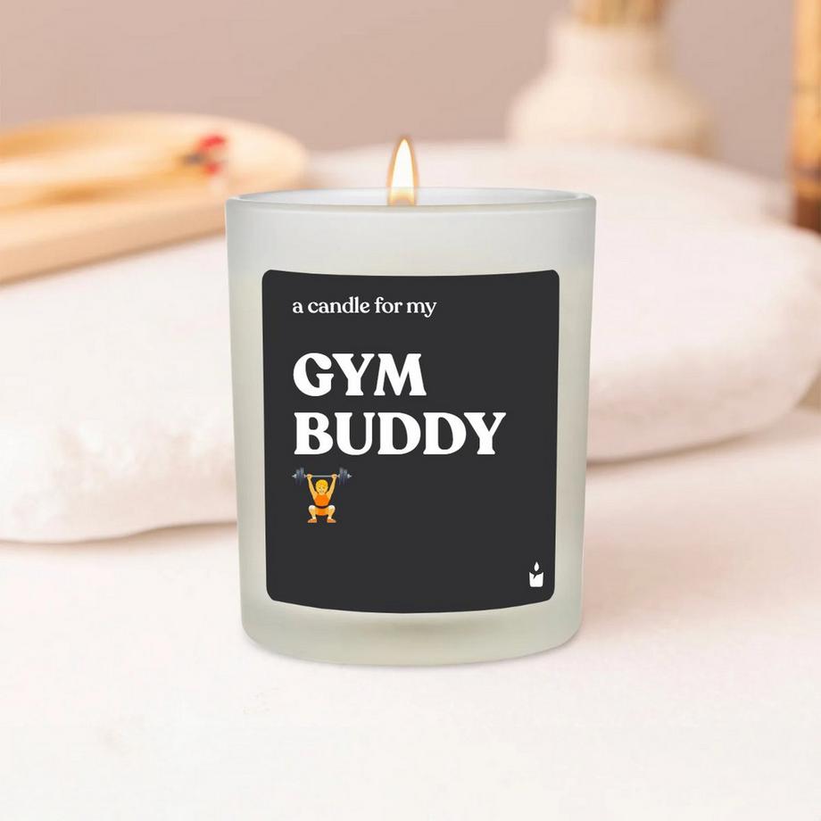CandleHand Bougie Parfumée Woody a candle for my gym buddy  