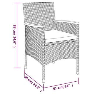 VidaXL Ensemble à manger de jardin rotin synthétique  