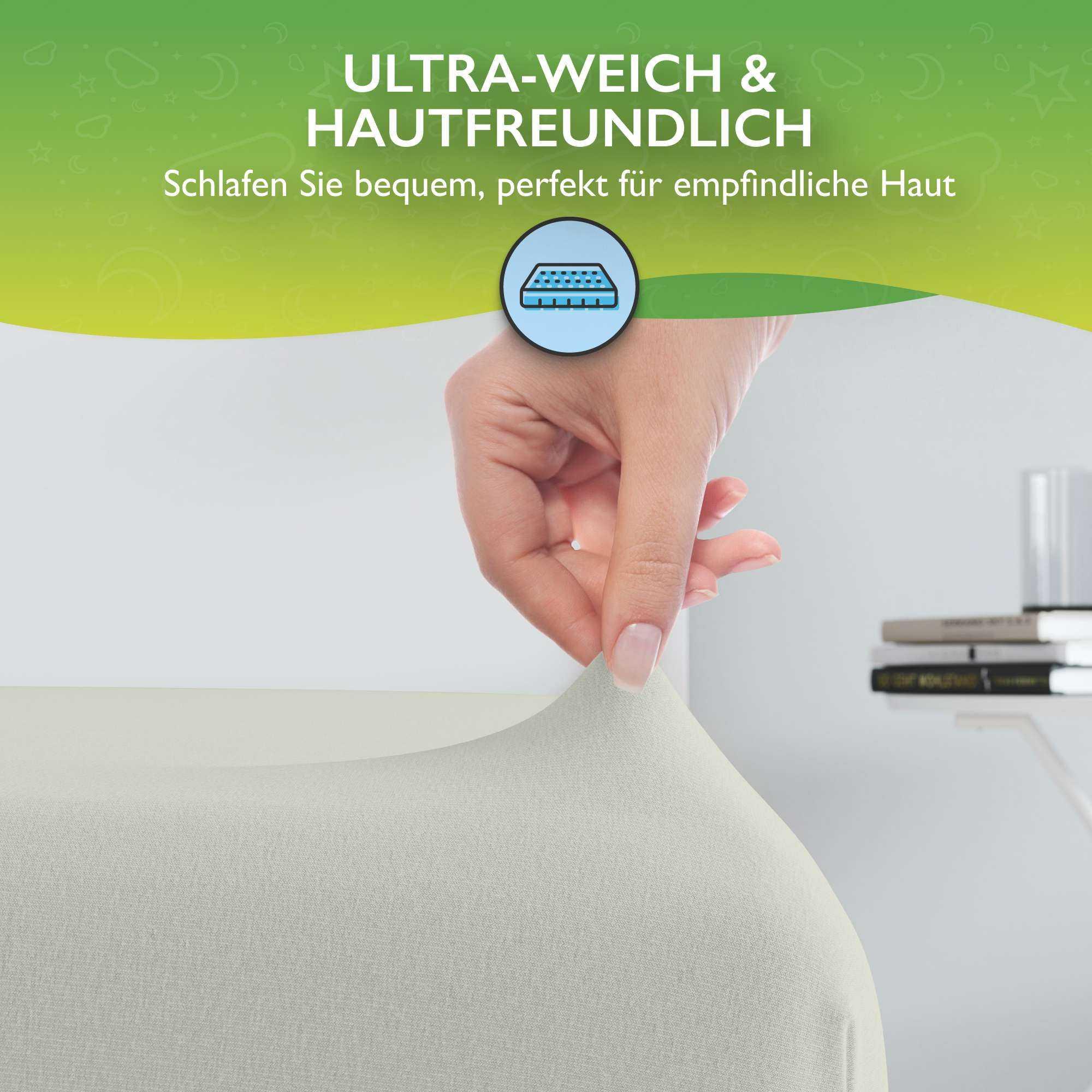 etérea Himmlische Qualität Comfort Jersey Topper Spannbettlaken  