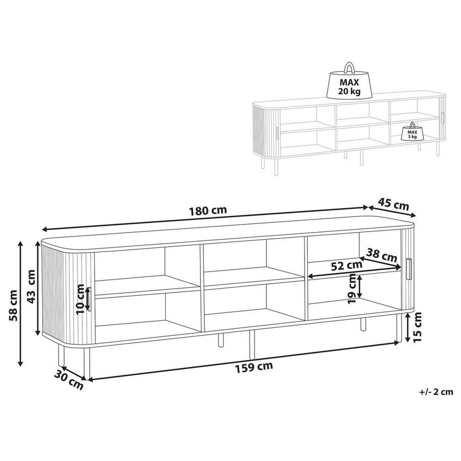 Beliani TV-Möbel aus MDF-Platte  BRADLEY  