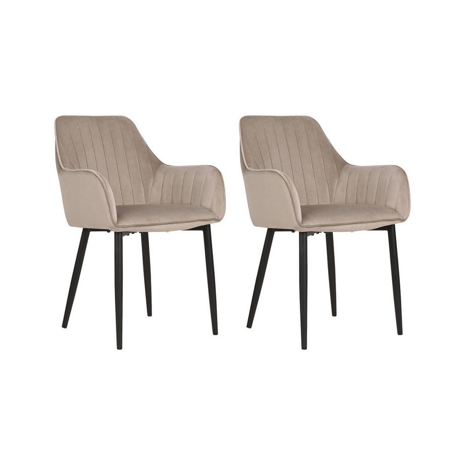 Lot de 2 chaises de salle à manger en Velours  WELLSTON
