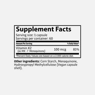 Tasnim  Vitamine K2 ESL - Ménaquinone - 60 Capsules 