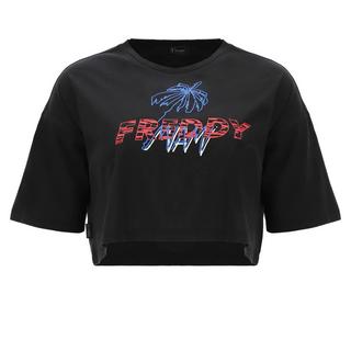 FREDDY Kurzarm Cropped T-Shirt mit Palmenprint  