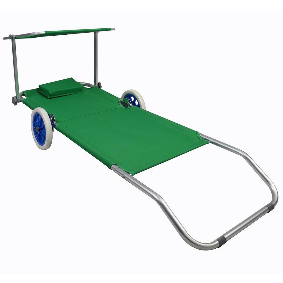 VCM Gartenliege Sonnenliege Liegestuhl faltbar klappbar Rollen Strandliege Dach  