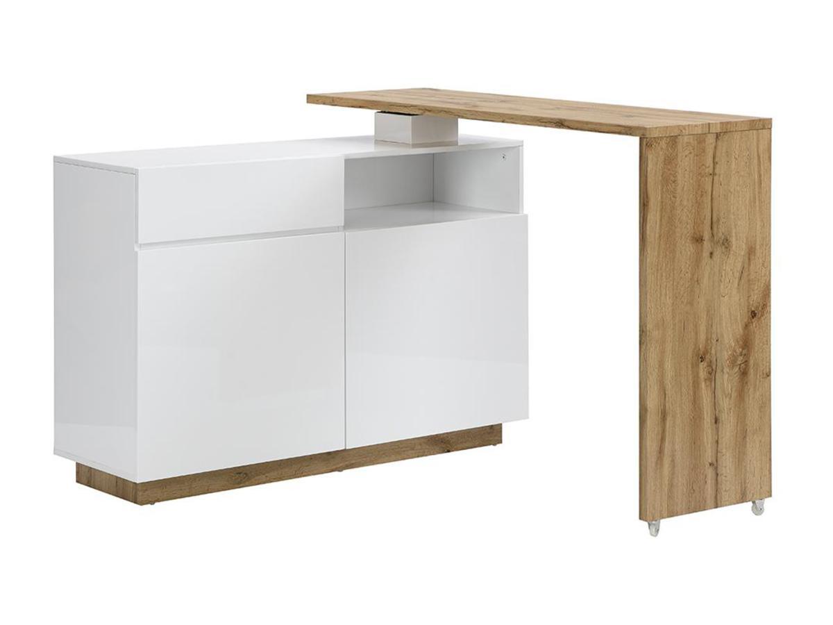 Vente-unique Barmöbel drehbar ELDIR 2 Türen Fach MDF lackiert Eiche  