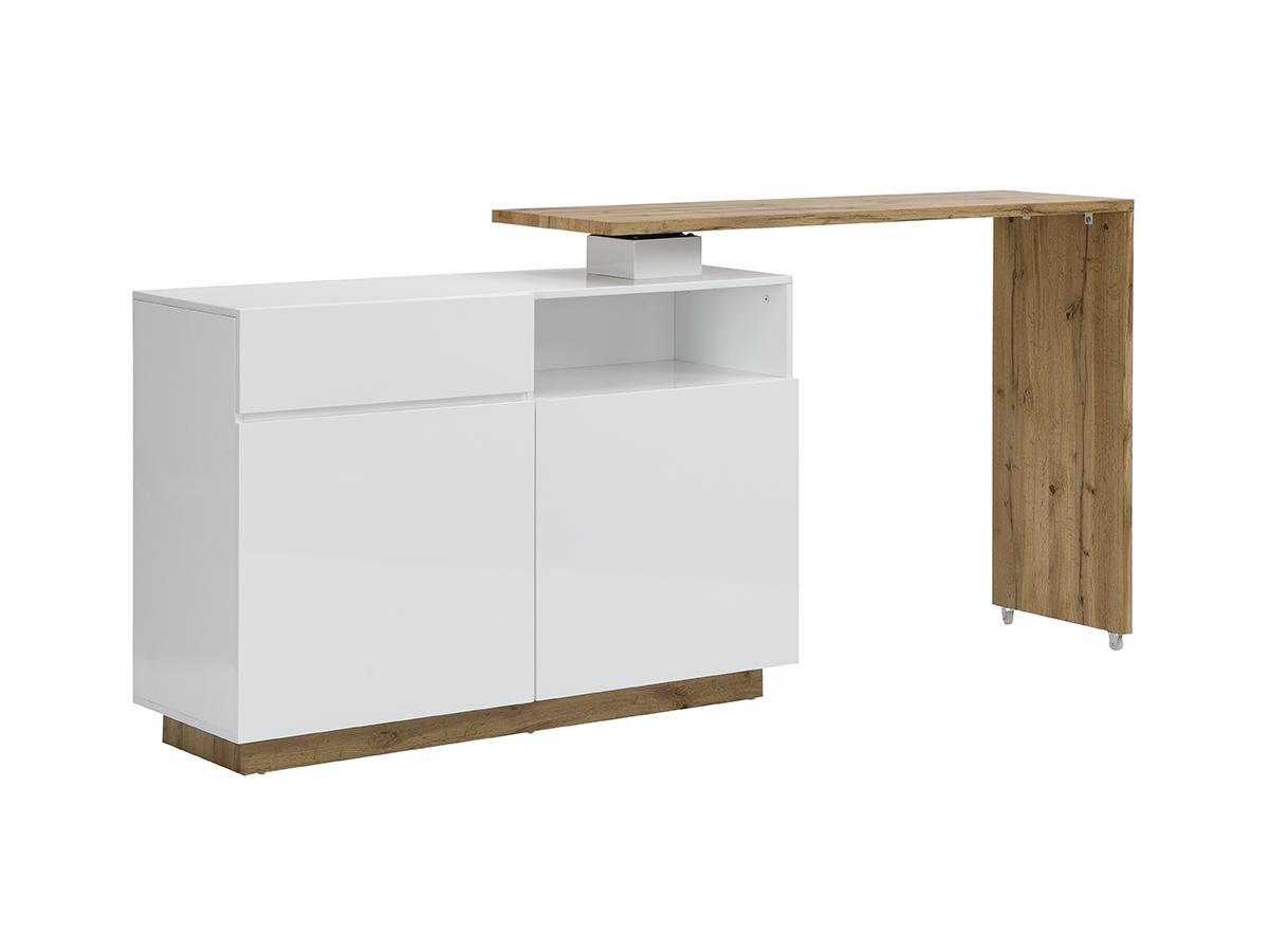 Vente-unique Barmöbel drehbar ELDIR 2 Türen Fach MDF lackiert Eiche  