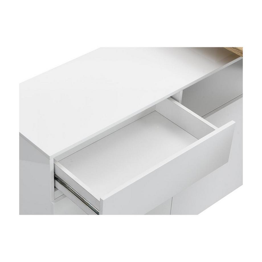 Vente-unique Meuble de bar pivotant ELDIR 2 portes niche MDF laqué chêne  