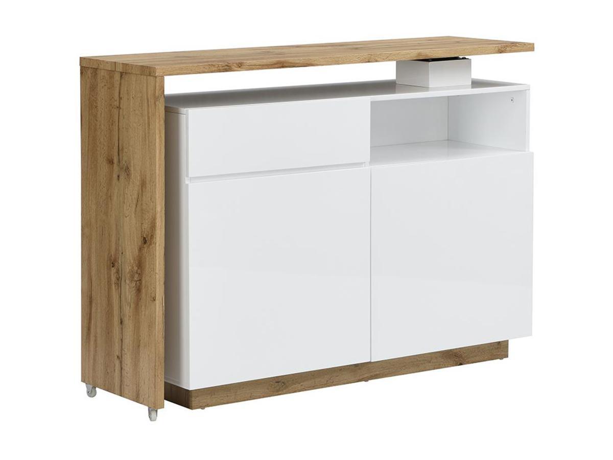 Vente-unique Barmöbel drehbar ELDIR 2 Türen Fach MDF lackiert Eiche  