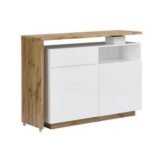 Vente-unique Barmöbel drehbar ELDIR 2 Türen Fach MDF lackiert Eiche  