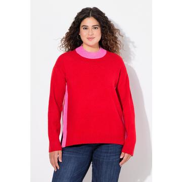 Pullover, Farbkontrast, Stehkragen, Langarm