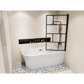 SHOWER DESIGN Baignoire douche blanche avec pare baignoire pivotant - 201 L - Angle droit - PONTICOLA  