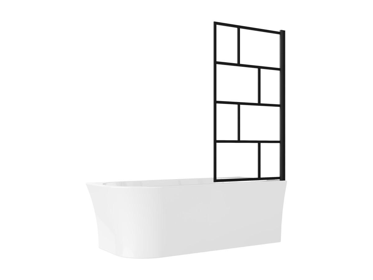 SHOWER DESIGN Baignoire douche blanche avec pare baignoire pivotant - 201 L - Angle droit - PONTICOLA  