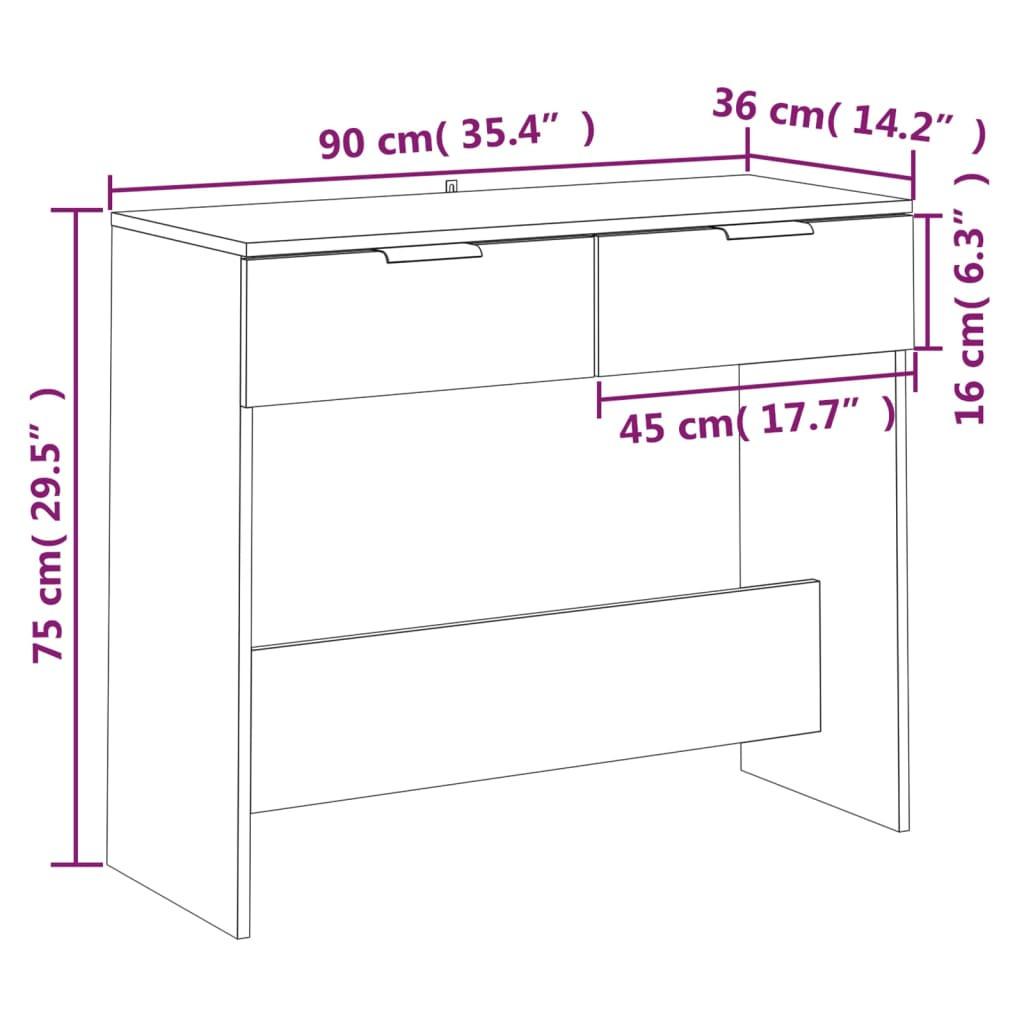 VidaXL Table console bois d'ingénierie  