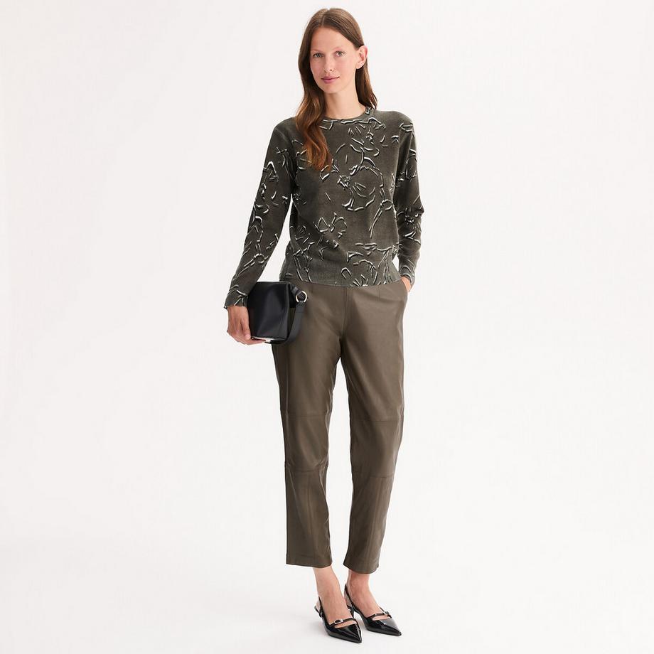 La Redoute Collections Feinstrickpullover Rundhals mit Blumenmuster  