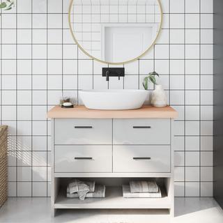 VidaXL  Comptoir de salle de bain bois de chêne 