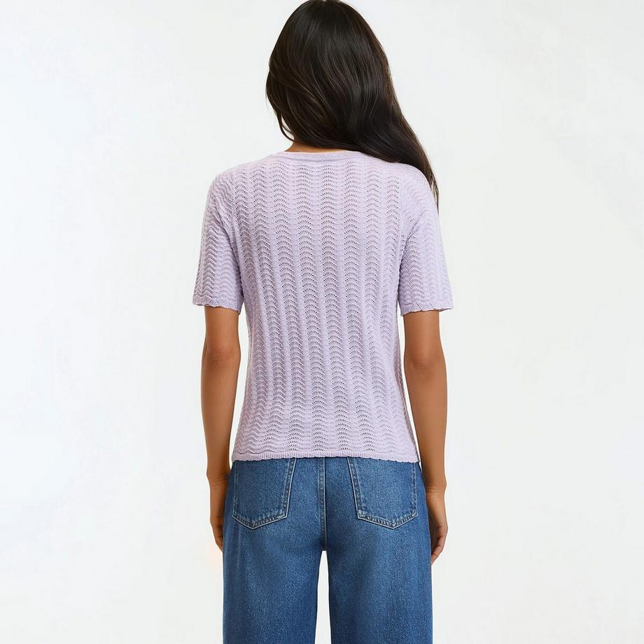 La Redoute Collections Pullover Rundhals Kurzarm  