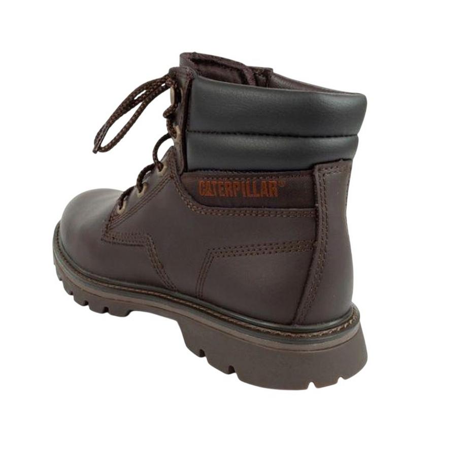 Caterpillar Stivaletti con Punta Quadrata in Pelle  