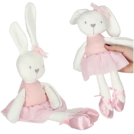 Pricenet  Coniglio mascotte di peluche in abito rosa 42 cm 