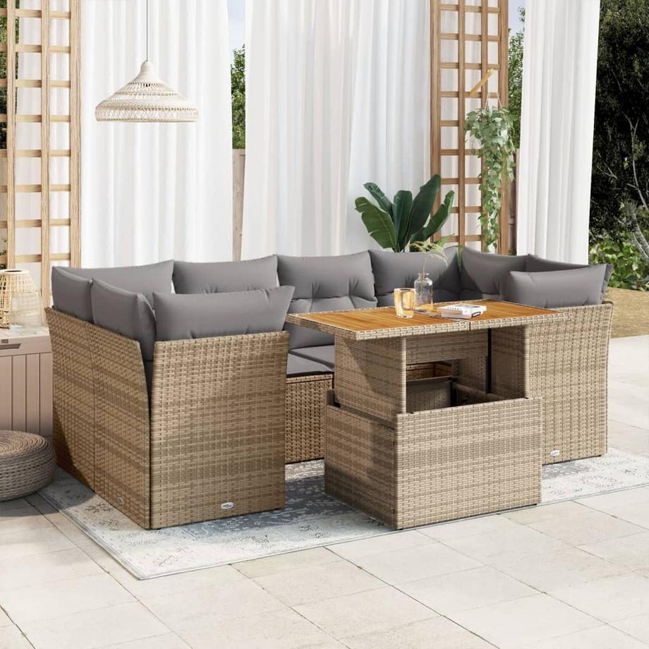 VidaXL set di divani da giardino Polirattan  