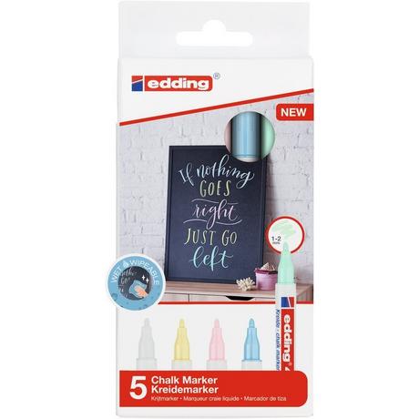 Edding EDDING Chalk Marker 4085 1-2mm 4085-E5-pastel Pastell 5 Stück  