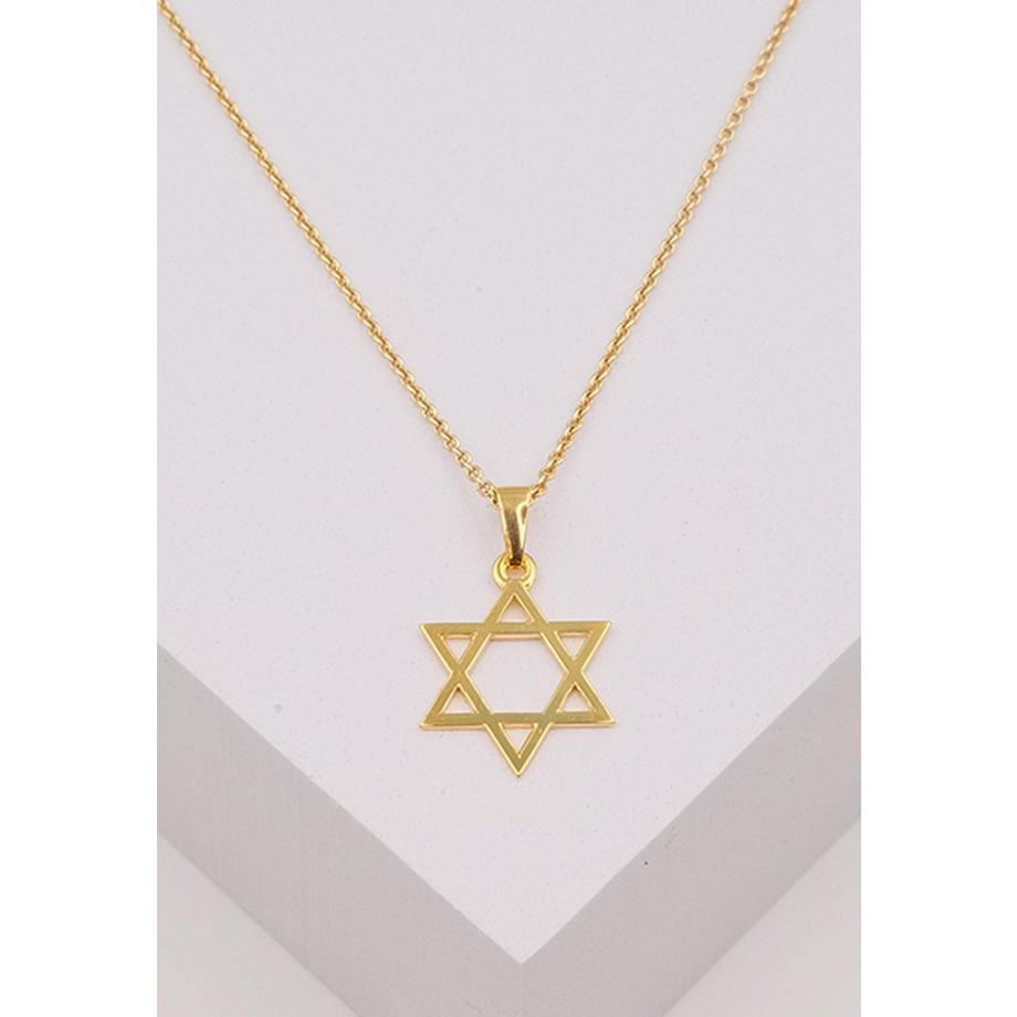 MUAU Schmuck  Anhänger Davidstern Gelbgold 750, 20x12mm 