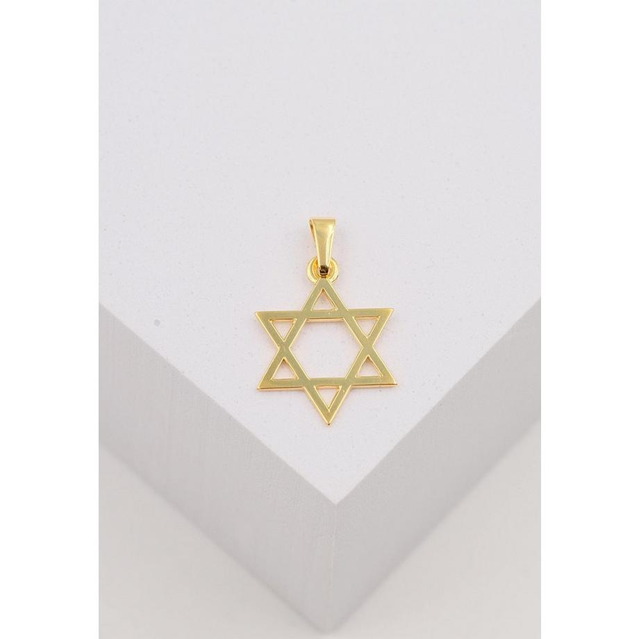 MUAU Schmuck  Anhänger Davidstern Gelbgold 750, 20x12mm 
