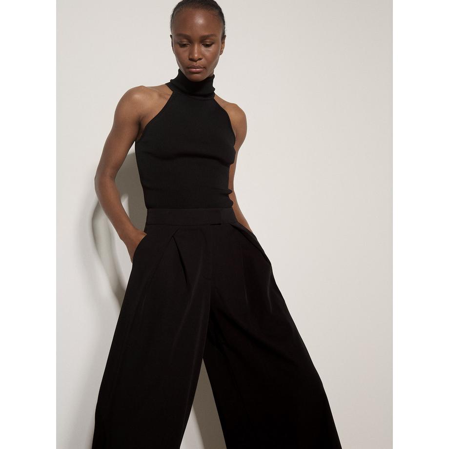APRICOT Pantalon ajusté à jambes larges et plissé  