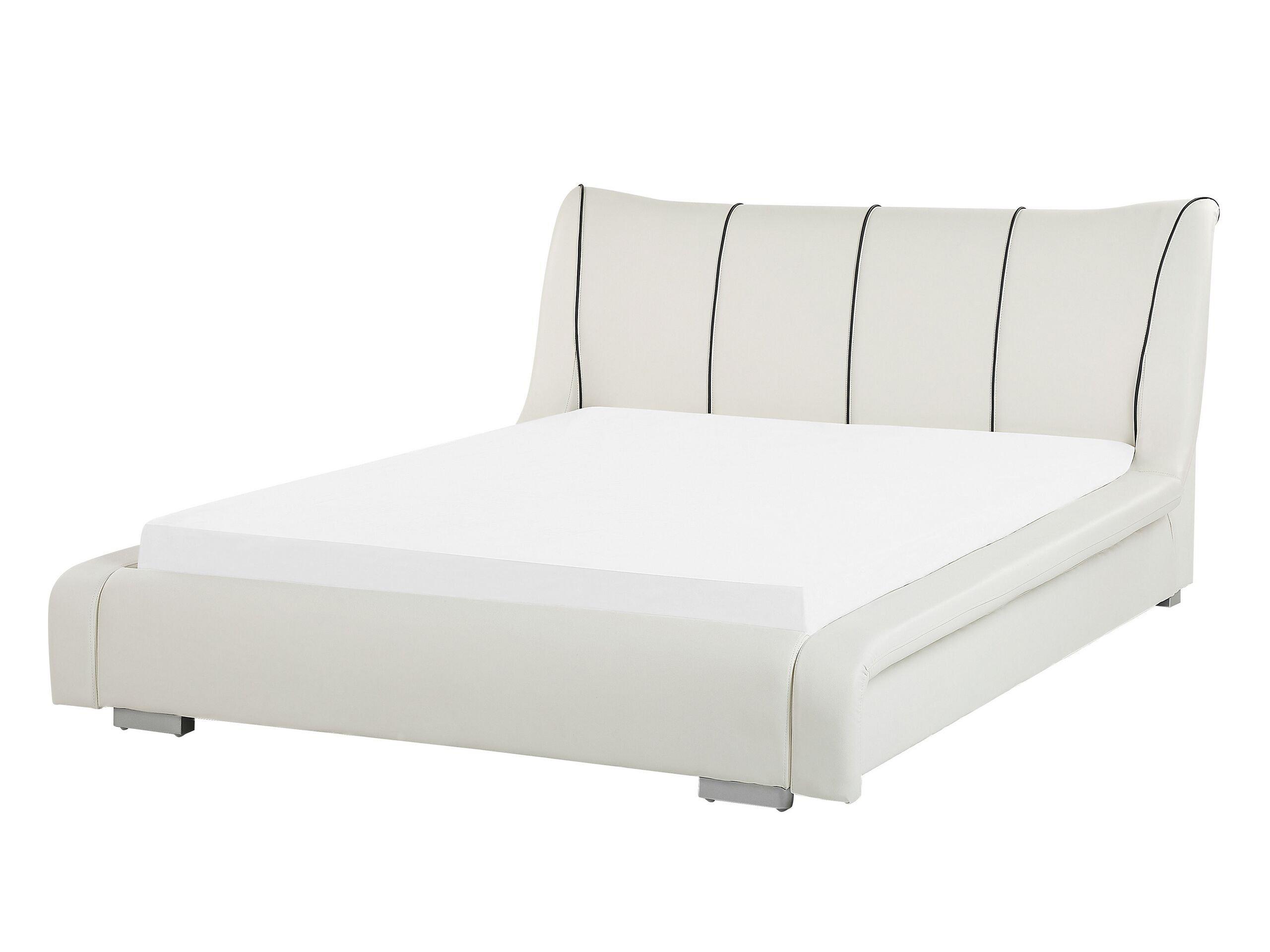 Beliani Letto con rete a doghe en Pelle Naturale Glamour NANTES  