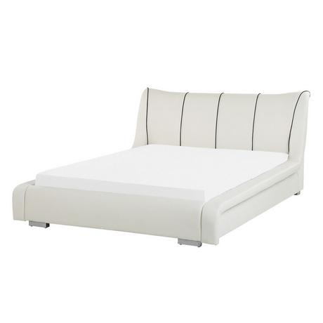 Beliani Letto con rete a doghe en Pelle Naturale Glamour NANTES  