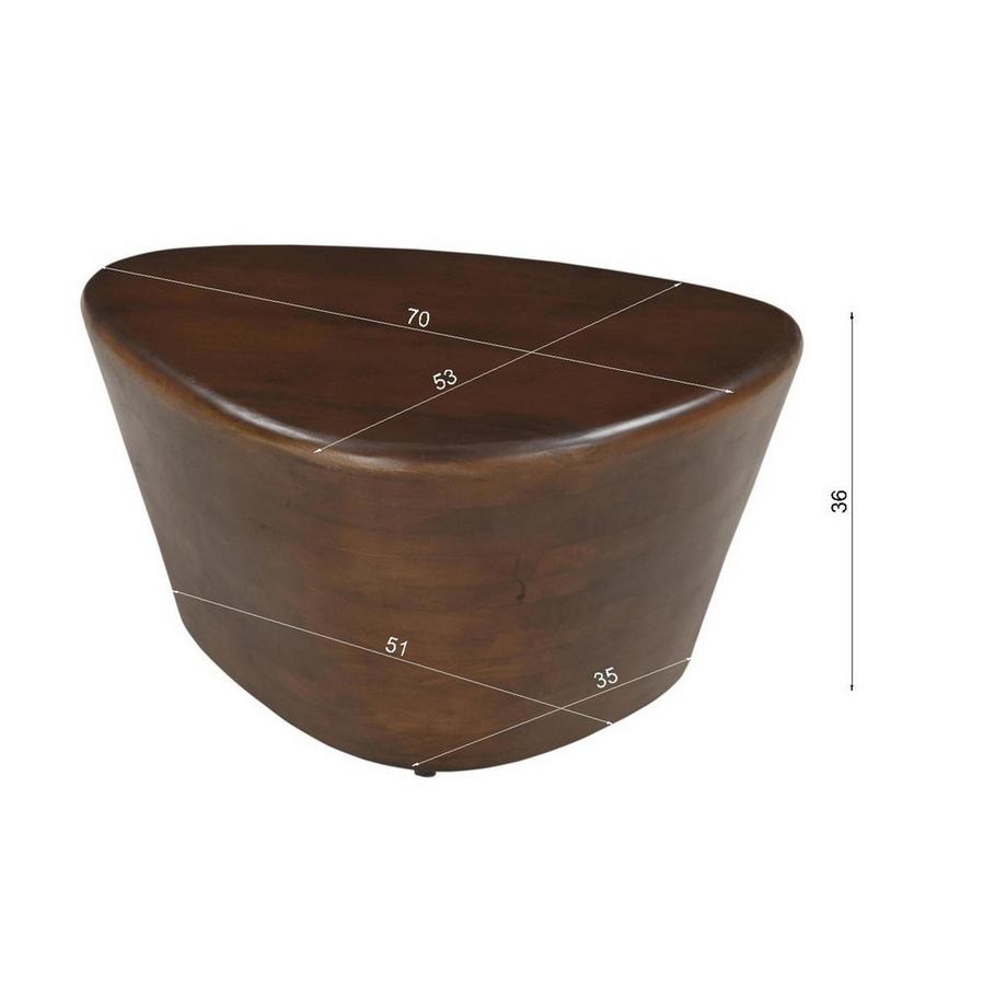 mutoni Table d&#039;appoint Arcos marron 70x53  