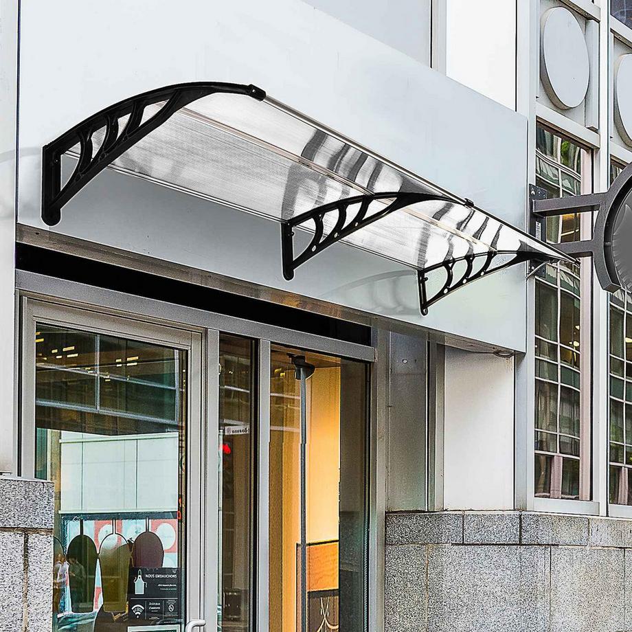 Northio Pultvordach Vordach Für Haustür 75X195X23 Cm Überdachung 5Mm Polycarbonat Sonnenschutz Regenschutz Für Draußen Alu Transparent  