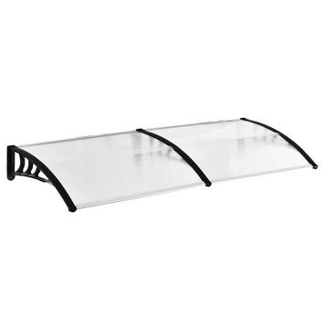Auvent Pour Porte D'Entrée 75X195X23 Cm Auvent 5Mm Polycarbonate Protection Solaire Protection Contre La Pluie Pour Extérieur Aluminium Transparent