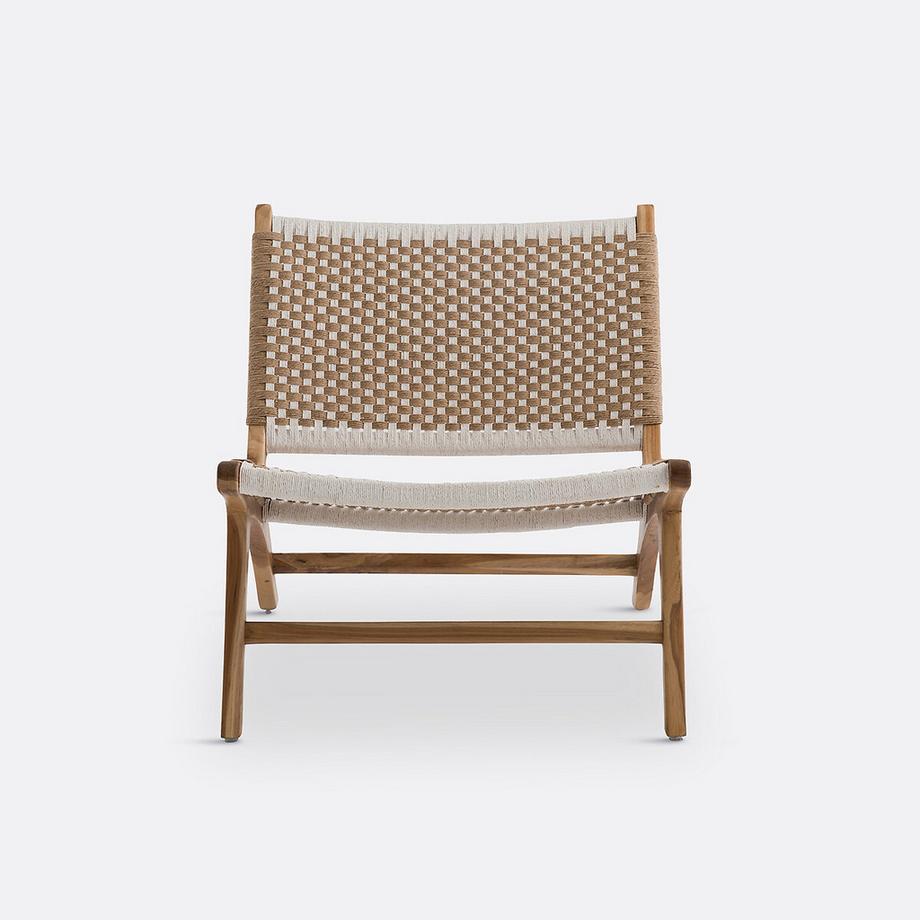 La Redoute Intérieurs Fauteuil lounge teck et corde tressée  