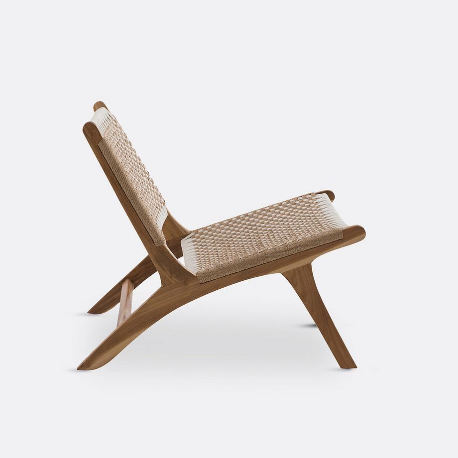 La Redoute Intérieurs Fauteuil lounge teck et corde tressée  