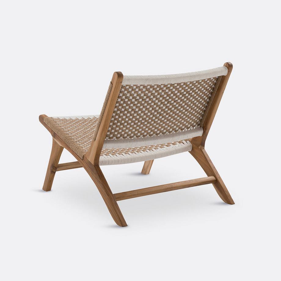 La Redoute Intérieurs Fauteuil lounge teck et corde tressée  