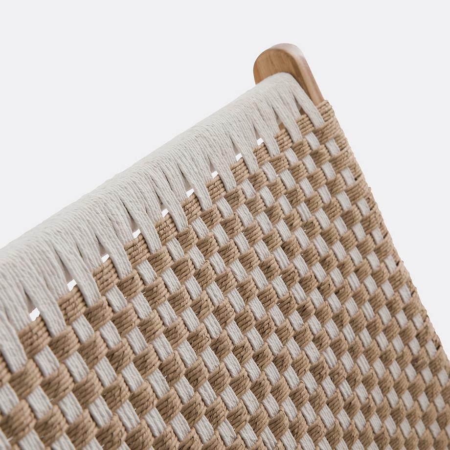 La Redoute Intérieurs Fauteuil lounge teck et corde tressée  