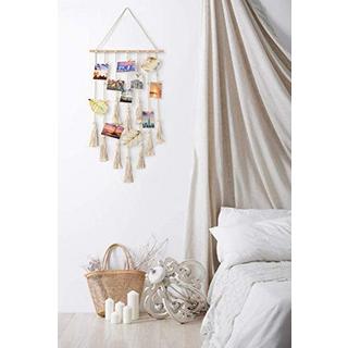 Alopini Makramee Wandbehang Foto Wand Boho Deko Chic gewebt Wandteppich für Home Decor, Schlafzimmer  