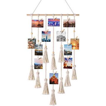 Makramee Wandbehang Foto Wand Boho Deko Chic gewebt Wandteppich für Home Decor, Schlafzimmer